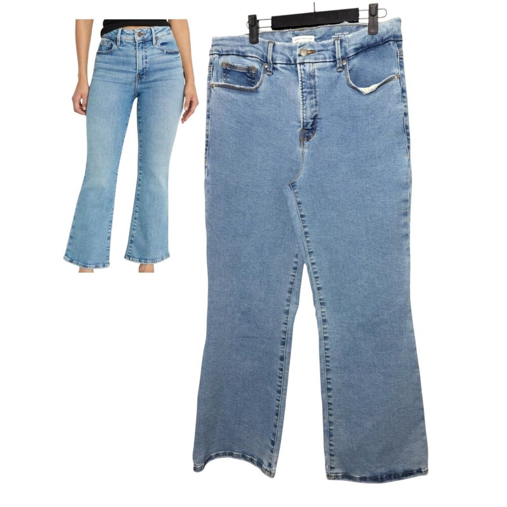 Good American Good Legs Crop Mini Boot Jeans Mid Rise 12/31